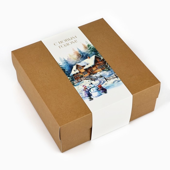Коробка подарочная новогодняя складная «Зимняя сказка», тиснение, 20 х 20 х 8 см, Новый год Коробка подарочная новогодняя складная «Зимняя сказка», тиснение, 20 х 20 х 8 см, Новый год