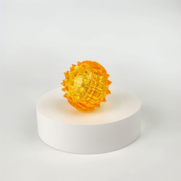 Массажер пластик универс Шарик с 2 кольцами жёлтый пакет ОТ Массажер пластик универс Шарик с 2 кольцами жёлтый пакет ОТ