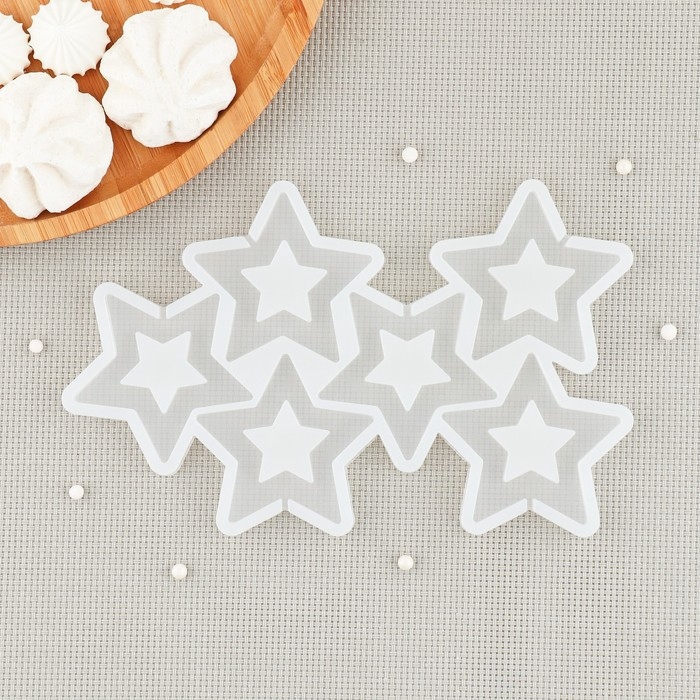 Силиконовый молд для леденцов и шоколада «Звезды», цвет прозрачный Силиконовый молд для леденцов и шоколада «Звезды», цвет прозрачный