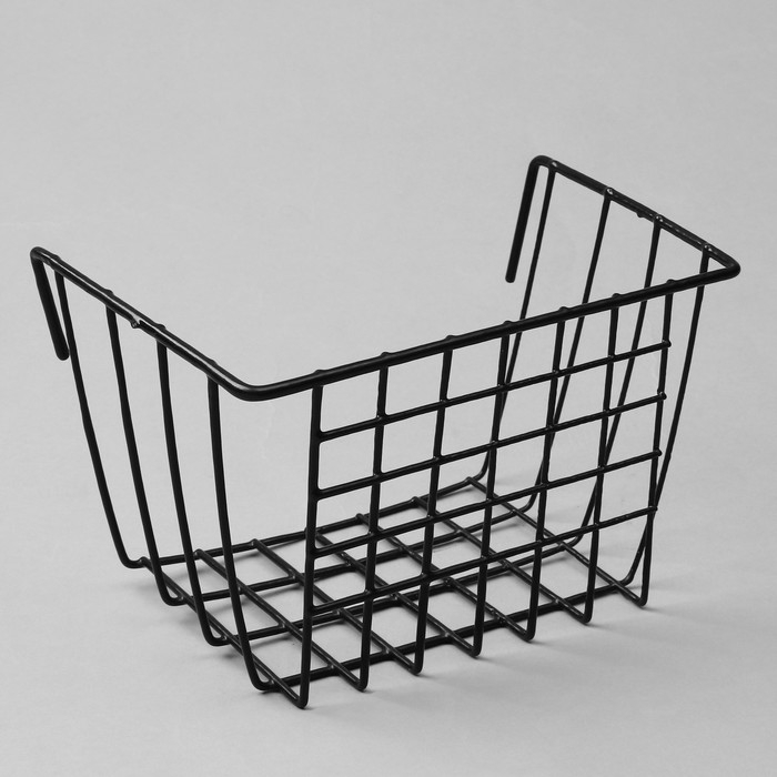 Корзина на сетку, 19×11,5×12 см, цвет чёрный Корзина на сетку, 19×11,5×12 см, цвет чёрный