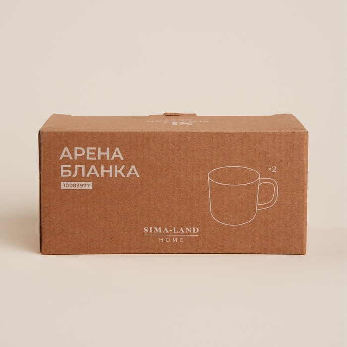 Набор кружек керамических SL Home «Арена Бланка», 280 мл, цвет белый Набор кружек керамических SL Home «Арена Бланка», 280 мл, цвет белый