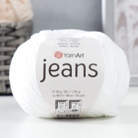 Пряжа "Jeans" 55% хлопок, 45% акрил 160м/50гр (62 отбелка)