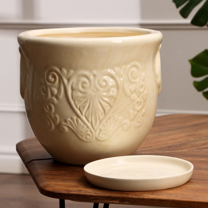 Набор горшков 3шт. Набор горшков 3шт. "Сириус" белый: 8,5л, 3,5л, 1,6л