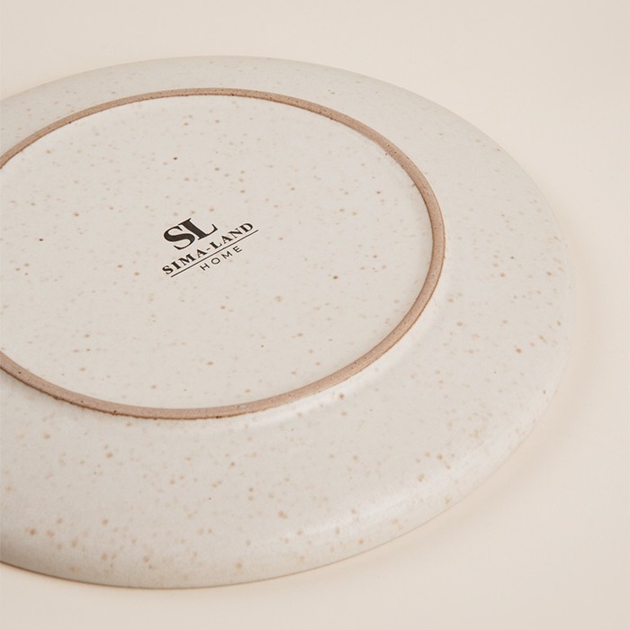 Тарелка керамическая SL Home «Райяс», d=21 см, цвет бежевый Тарелка керамическая SL Home «Райяс», d=21 см, цвет бежевый
