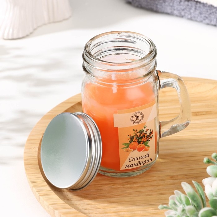 Свеча ароматическая в банке  Свеча ароматическая в банке "Сочный мандарин", 7,2 х 8,5 см, 190 г