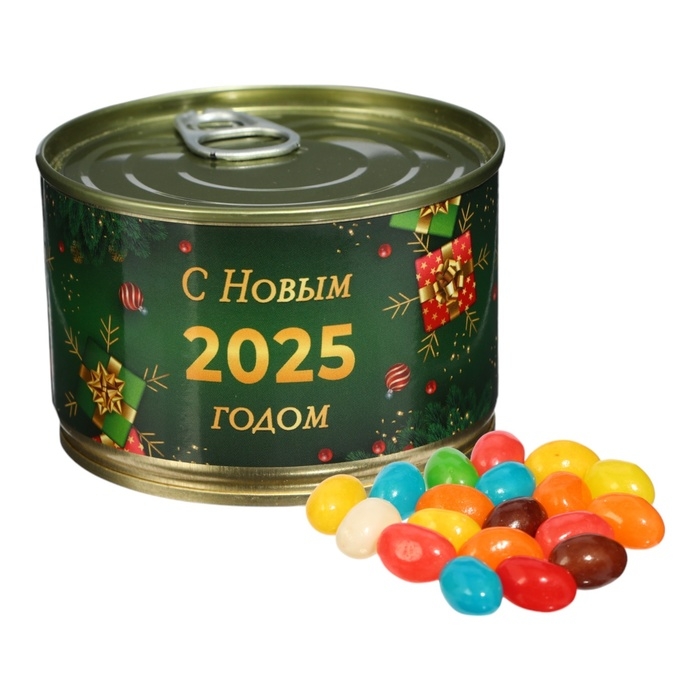 Новый год. Мармеладные бобы Новый год. Мармеладные бобы "С Новым 2025 годом!", в консервной банке, 100 г