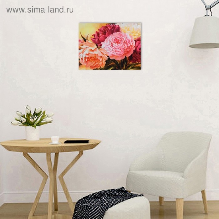 Картина на холсте  Картина на холсте "Букет пионов" 30х40 см