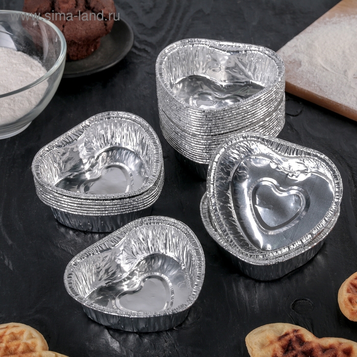 Набор форм для выпечки из фольги, 8×9×2,5 см, 30 шт Набор форм для выпечки из фольги, 8×9×2,5 см, 30 шт