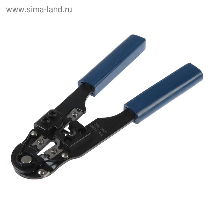 Кримпер ТУНДРА, для обжима компьютерных клемм RJ-45 8P, горизонтальный обжим Кримпер ТУНДРА, для обжима компьютерных клемм RJ-45 8P, горизонтальный обжим