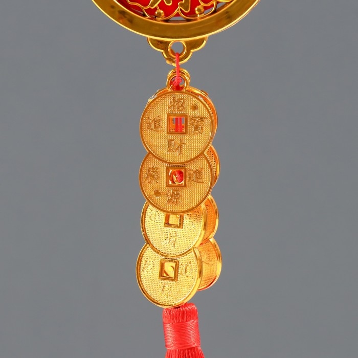 Подвеска пластик, текстиль Подвеска пластик, текстиль "9 монет" 1,8х7х36 см