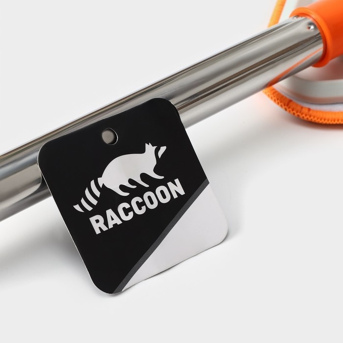 Окномойка фигурная Raccoon, стальная ручка, 2 секции, 102 см, насадка из микрофибры 20×15 см Окномойка фигурная Raccoon, стальная ручка, 2 секции, 102 см, насадка из микрофибры 20×15 см