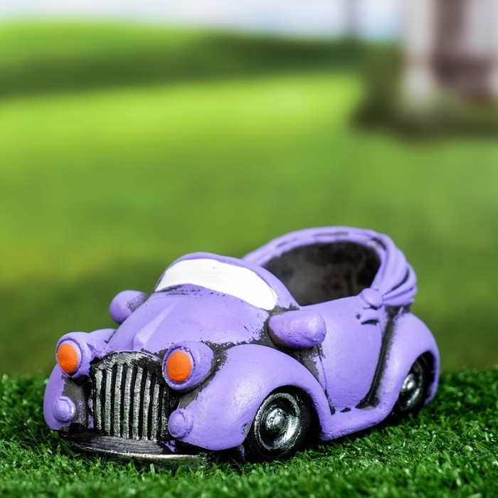 Горшок "Машинка" сиреневый, 14х8х7см