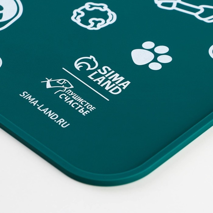 Коврик силиконовый под миску «Паттерн», 30х40 см, зеленый Коврик силиконовый под миску «Паттерн», 30х40 см, зеленый