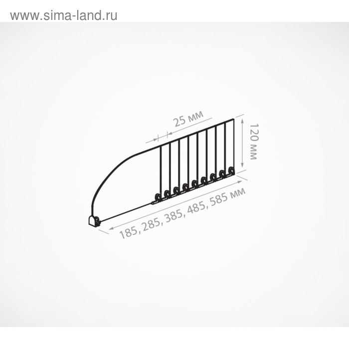 Пластиковый разделитель высотой, 285-485×20×120 мм, прозрачный Пластиковый разделитель высотой, 285-485×20×120 мм, прозрачный