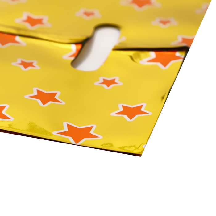 Набор подарочных пакетов, металлизированныей,  Набор подарочных пакетов, металлизированныей, "Звездочки" золотой 17х25 см , 20 микрон 10 шт набор