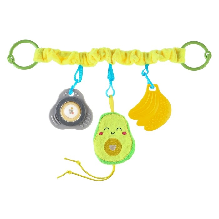Растяжка - погремушка мягкая на кроватку/коляску «Авокадо», Крошка Я Растяжка - погремушка мягкая на кроватку/коляску «Авокадо», Крошка Я