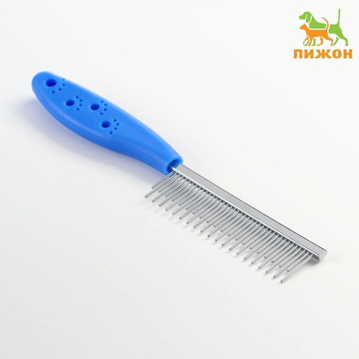 Расчёска  Расчёска "Лапки" с зубьями разной длины, 20,5 х 3 см, синяя