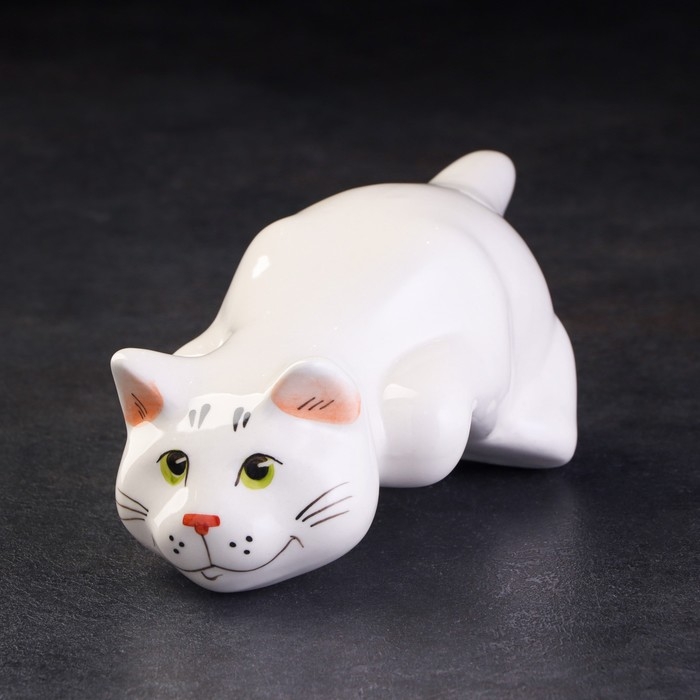 Статуэтка фарфоровая Статуэтка фарфоровая "Кот Барсик", белый, 20 см