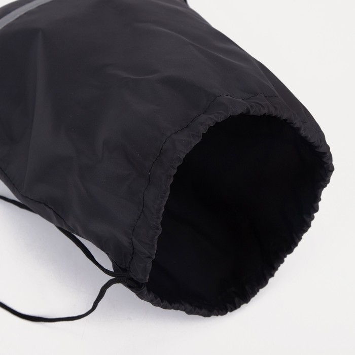 Мешок для обуви на шнурке, &laquo;ЗФТС&raquo;, светоотражающая полоса, цвет чёрный