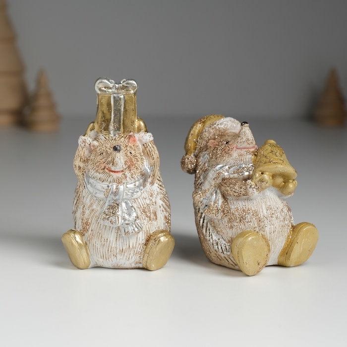 Сувенир полистоун  Сувенир полистоун "Ёжик коричневый" МИКС 4,8х4,5х8,2 см