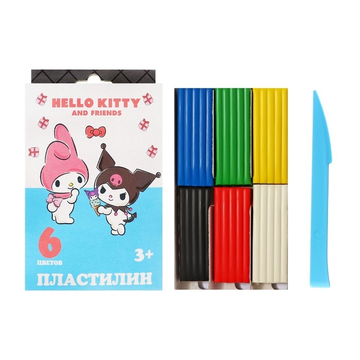 Пластилин 6 цветов 120 г Hello Kitty&friends, пластиковая стека, в картонной упаковке с европодвесом Пластилин 6 цветов 120 г Hello Kitty&friends, пластиковая стека, в картонной упаковке с европодвесом