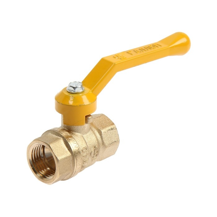 Кран шаровой газовый Кран шаровой газовый "ГАЛЛОП" DN-15 220, внутренняя/внутренняя резьба 1/2", ручка