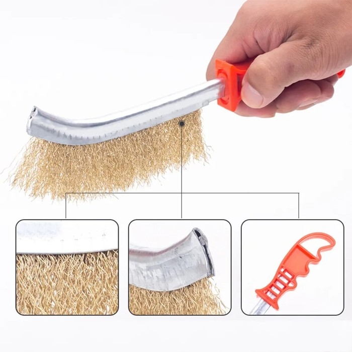 Щетка металлическая ручная ЛОМ, пластиковая рукоятка Щетка металлическая ручная ЛОМ, пластиковая рукоятка