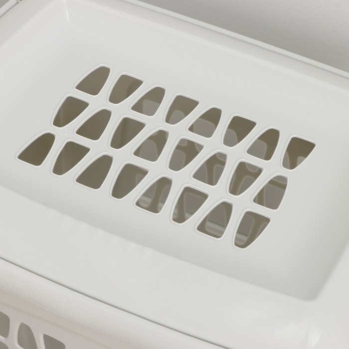 Корзина бельевая с крышкой «Молетта», 60 л, 47,9×36,9×55 см, цвет светло-серый Корзина бельевая с крышкой «Молетта», 60 л, 47,9×36,9×55 см, цвет светло-серый