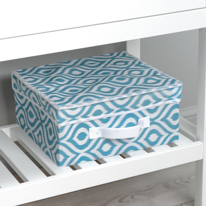 Короб для хранения Доляна «Лагуна», 30×28×15 см, цвет бирюзовый Короб для хранения Доляна «Лагуна», 30×28×15 см, цвет бирюзовый