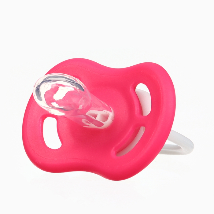 Набор: Соска - пустышка с держателем «Слоник», анатомическая +6 мес, цвет розовый Набор: Соска - пустышка с держателем «Слоник», анатомическая +6 мес, цвет розовый