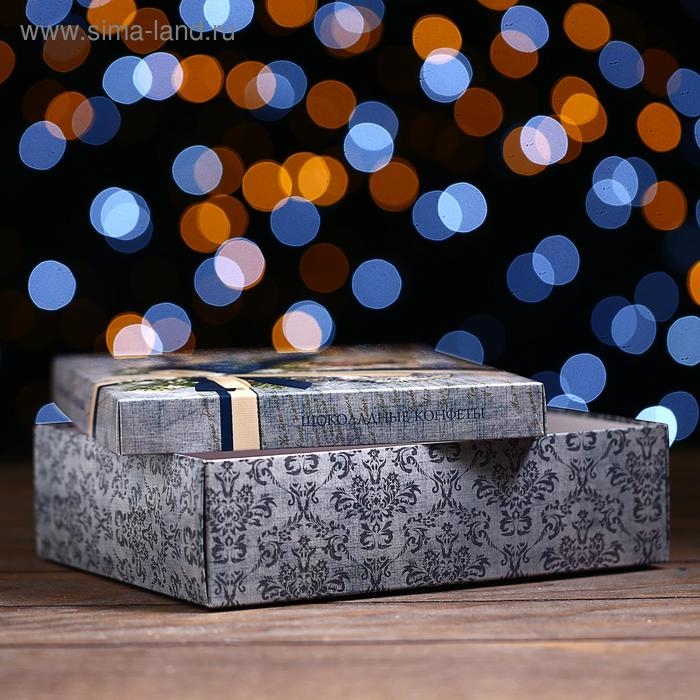 Новый год. Подарочная коробка Новый год. Подарочная коробка "Ретро", 23,5 х 6,5 х 18,7 см