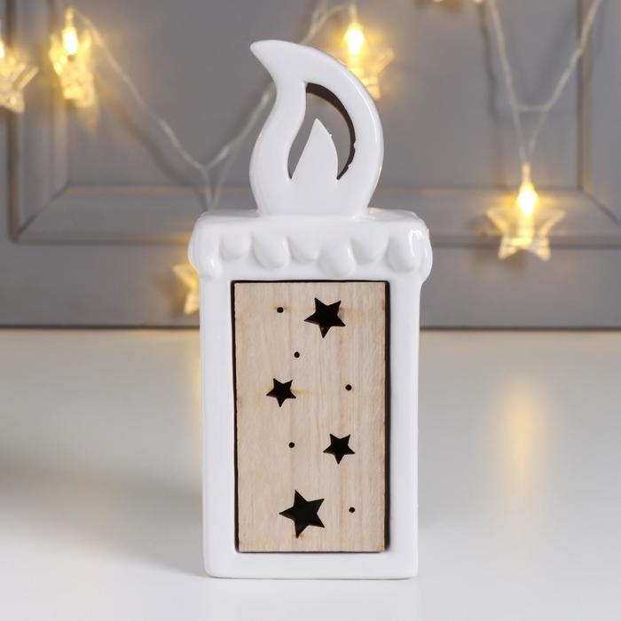 Сувенир керамика, дерево световой Сувенир керамика, дерево световой "Свеча" 17,6х6х7,6 см