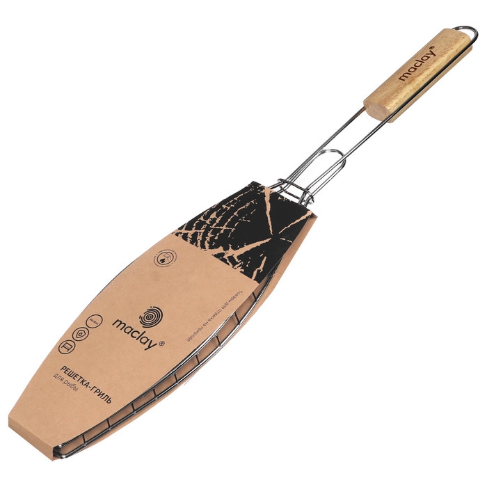 Решётка гриль для рыбы maclay, 30x12 см, хромированная сталь, для мангала Решётка гриль для рыбы maclay, 30x12 см, хромированная сталь, для мангала