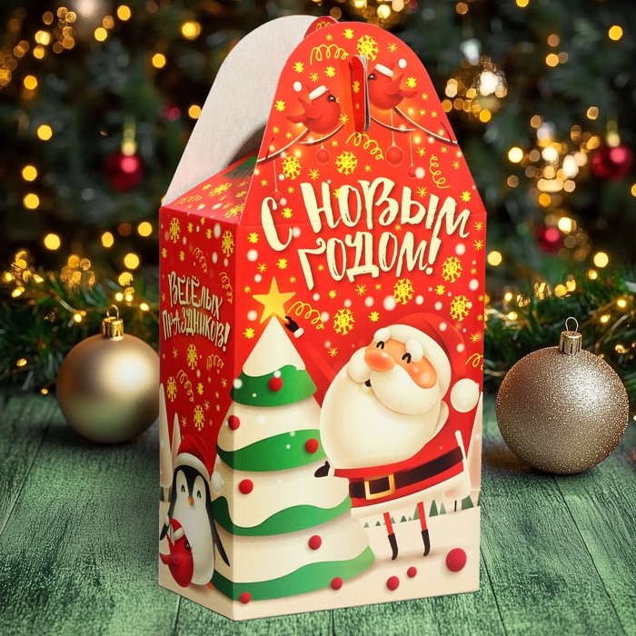 Новый год. Новогодний подарок "Дед мороз с пингвином", 150 г