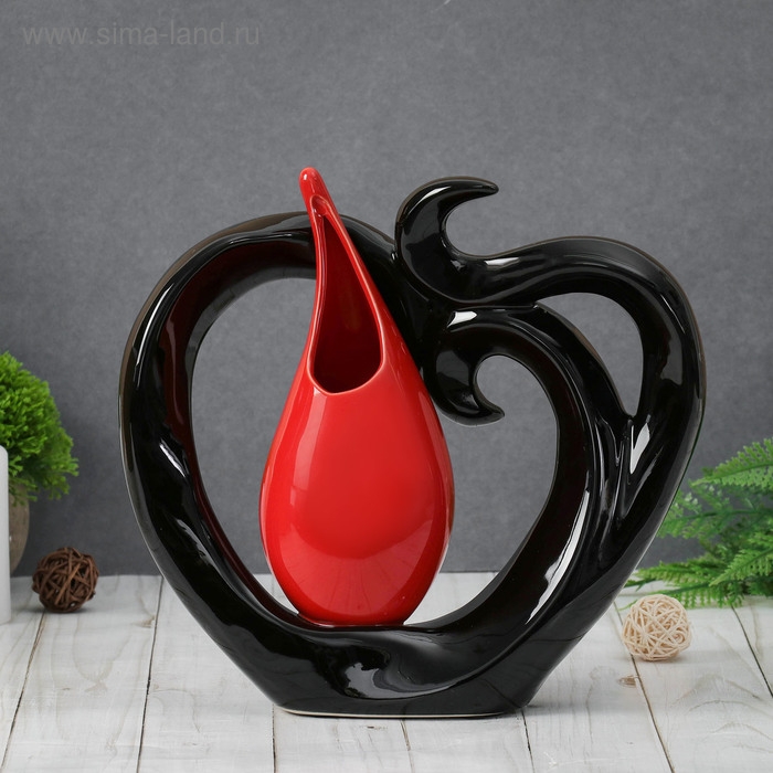 Ваза керамика настольная Ваза керамика настольная "Капля" вензеля, 24,5х23 см, микс