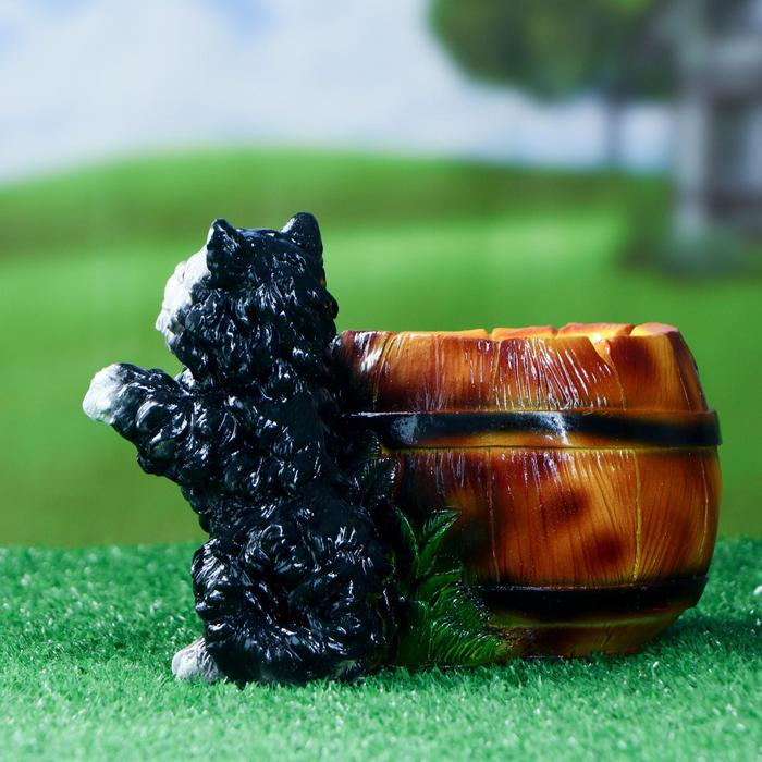 Фигурное кашпо  Фигурное кашпо "Котенок с бочкой" 23х14х15см