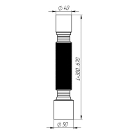 Труба гофрированная Aquant, 40х50 мм, L=300-670 мм