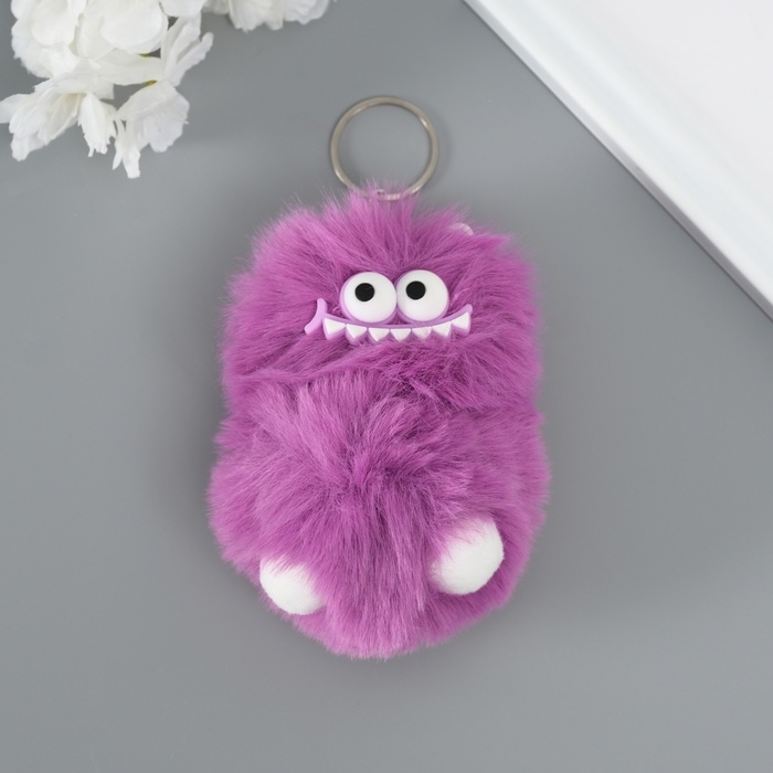 Пушистик на кольце Пушистик на кольце "Монстр зубастик" фиолетовый 10х8х8 см