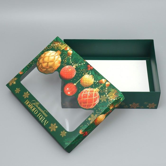 Коробка подарочная новогодняя складная «Волшебного нового года», шары, 32 х 24 х 9 см Коробка подарочная новогодняя складная «Волшебного нового года», шары, 32 х 24 х 9 см