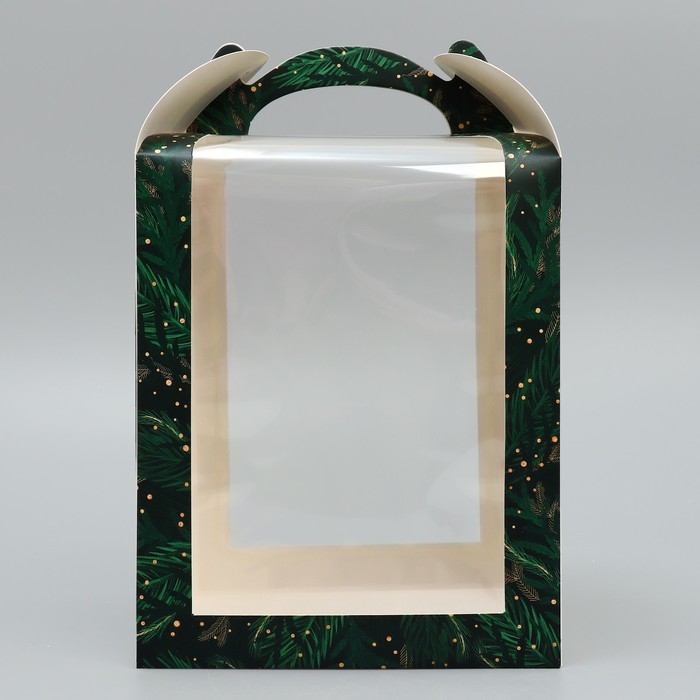 Складная коробка под маленький торт «Ёлочка», 15 х 15 х 18 см, Новый год Складная коробка под маленький торт «Ёлочка», 15 х 15 х 18 см, Новый год