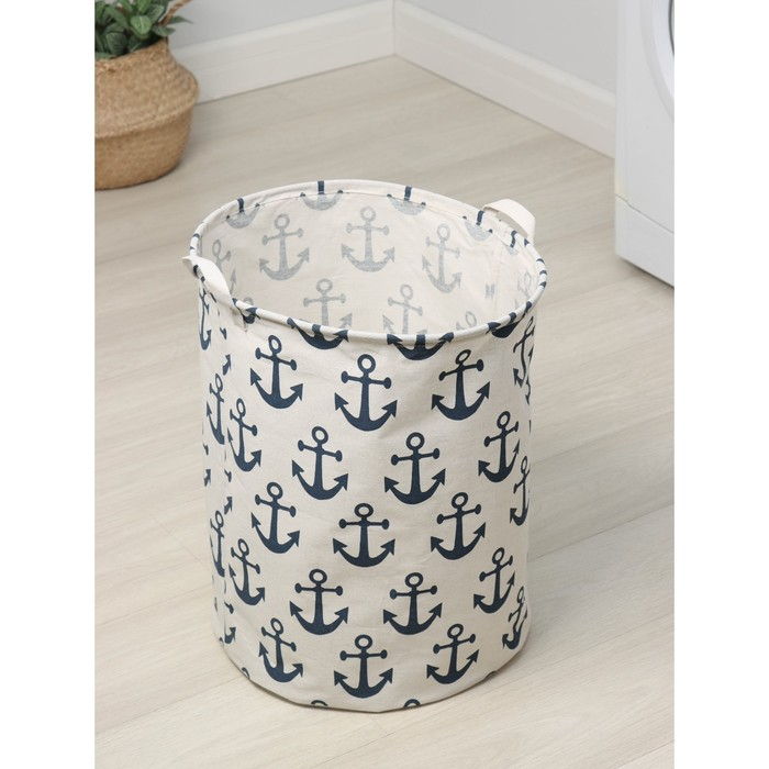 Корзина для белья Доляна «Якорь», 40×40×48,5 см Корзина для белья Доляна «Якорь», 40×40×48,5 см