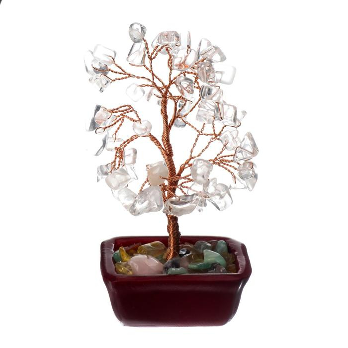 Сувенир бонсай 60 камней "Денежное дерево с кристаллами" 13х7х5 см