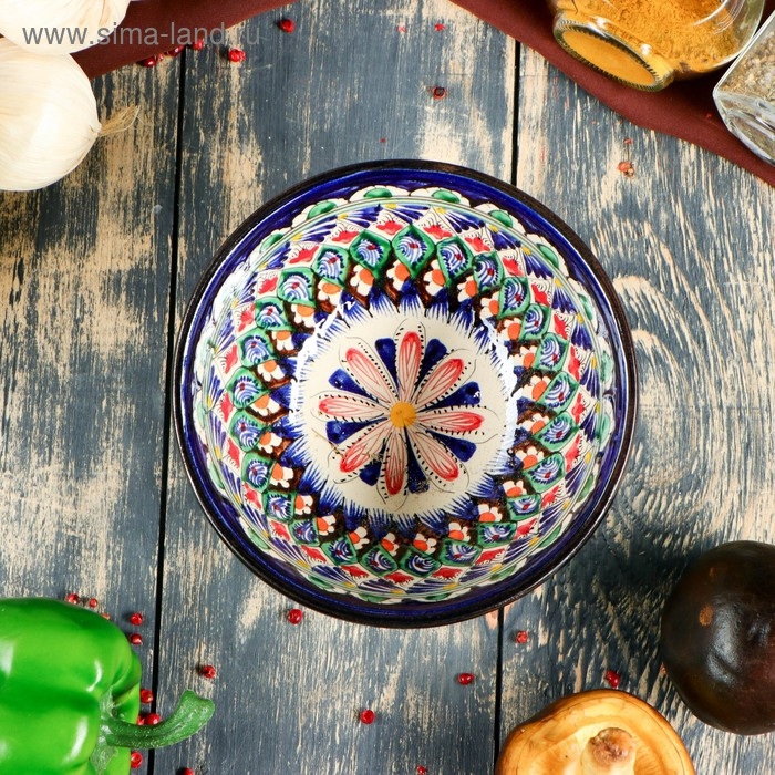 Коса Риштанская Керамика "Цветы" 15,5 см, малая,  микс