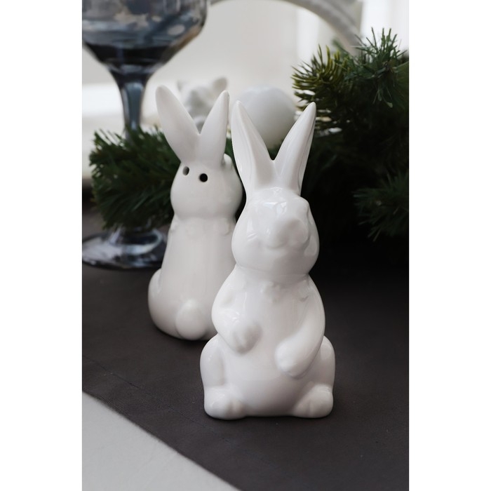 Набор для специй Доляна «Зайка», 2 предмета: солонка 50 мл, перечница 50 мл, цвет белый Набор для специй Доляна «Зайка», 2 предмета: солонка 50 мл, перечница 50 мл, цвет белый