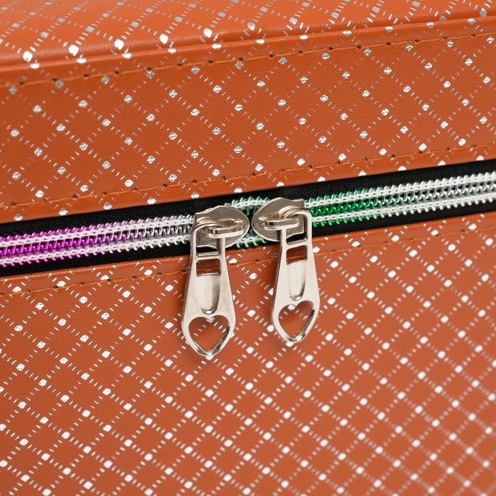 Шкатулка кожзам с зеркалом Шкатулка кожзам с зеркалом "Ромбы" охра набор 3 шт 19х10,5х10,5 21х13х14 15х23х17 см