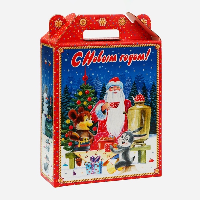 Новый год. Подарочная коробка новогодняя Подарок Новый год. Подарочная коробка новогодняя Подарок "Чаепитие" 16,8 х 7 х 25 см.