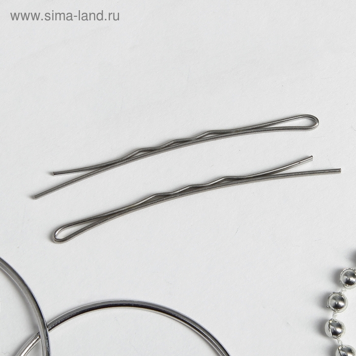 Зажим для волос Зажим для волос "Волна" 5,6 см, хром (набор 20 шт)