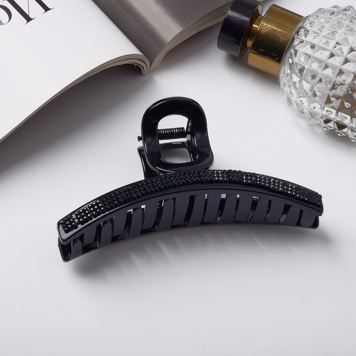 Краб для волос Краб для волос "Жоржин" дуга овал, 11 см, чёрный