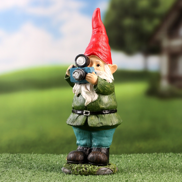 Садовая фигура Садовая фигура "Гном фотограф" 10х10х27см