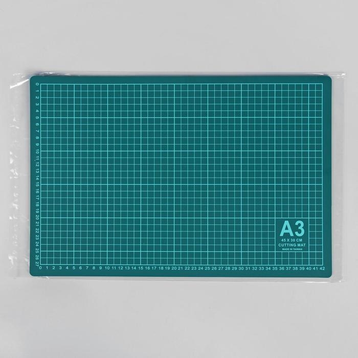 Мат для резки, 45 × 30 см, А3, цвет зелёный, DK-003 Мат для резки, 45 × 30 см, А3, цвет зелёный, DK-003